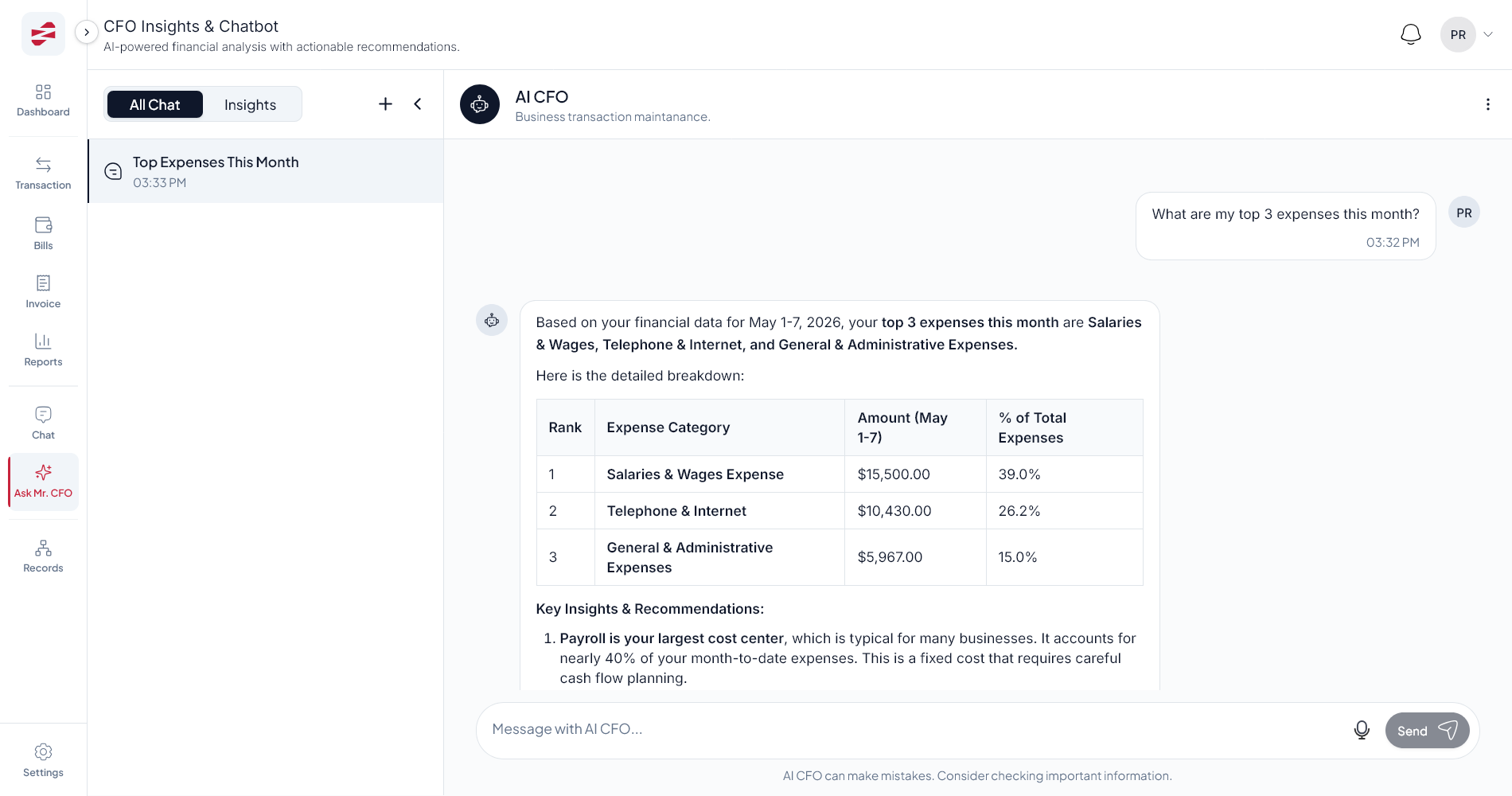 Asking Mr. CFO about cash flow and runway in ZeroFin